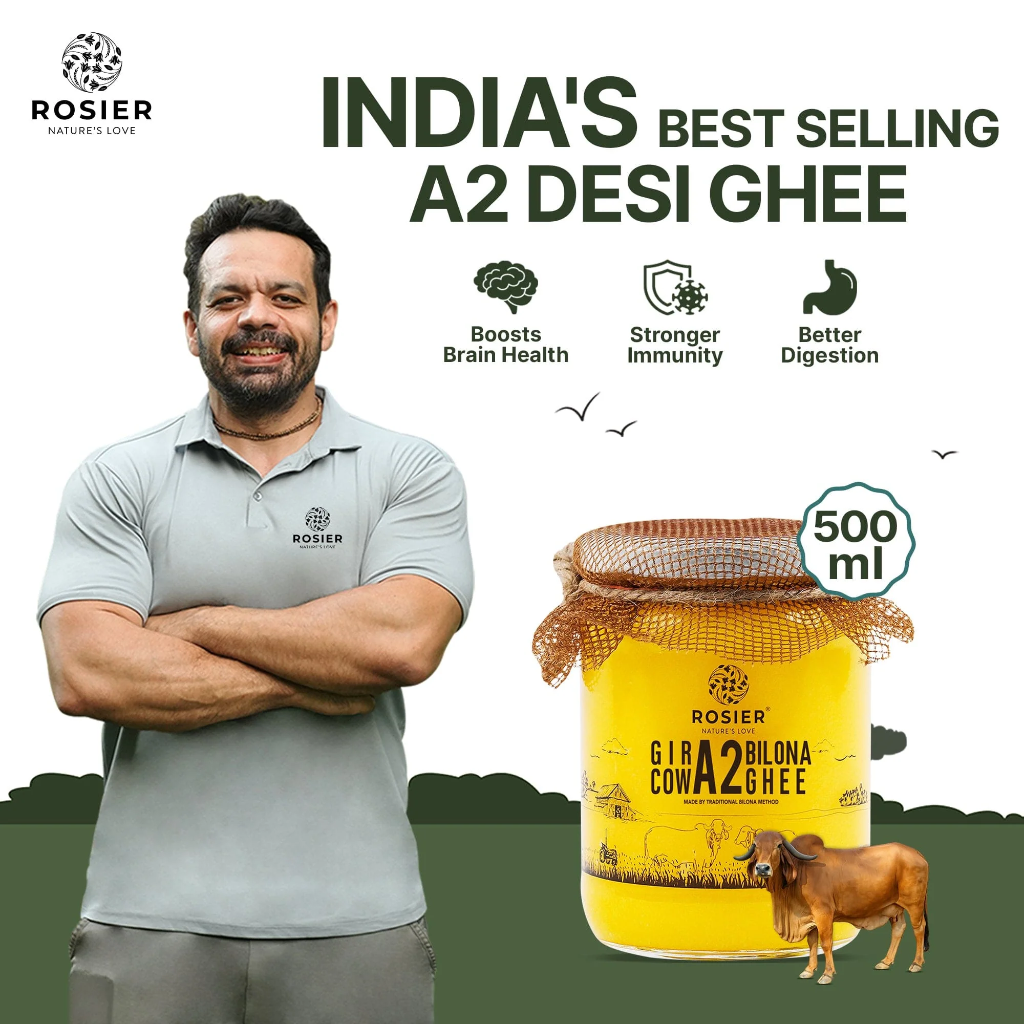 Gir Cow A2 ghee - Made From Curd (Pack of 2) - Image 4
