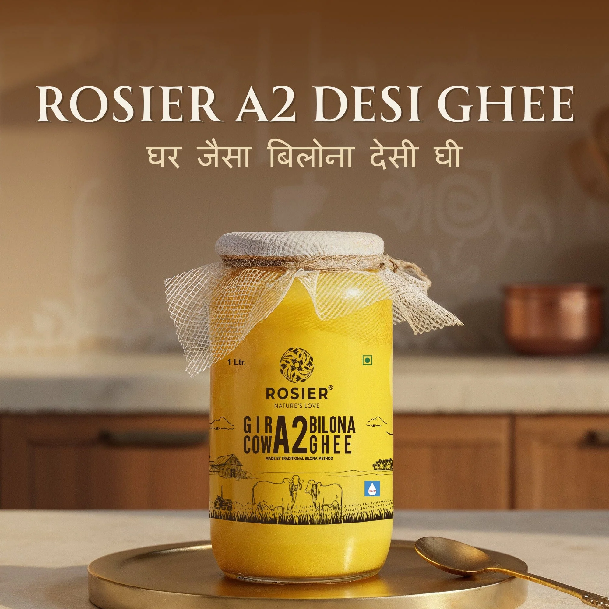 Gir Cow A2 ghee - Made From Curd (2 Ltr) - Image 3
