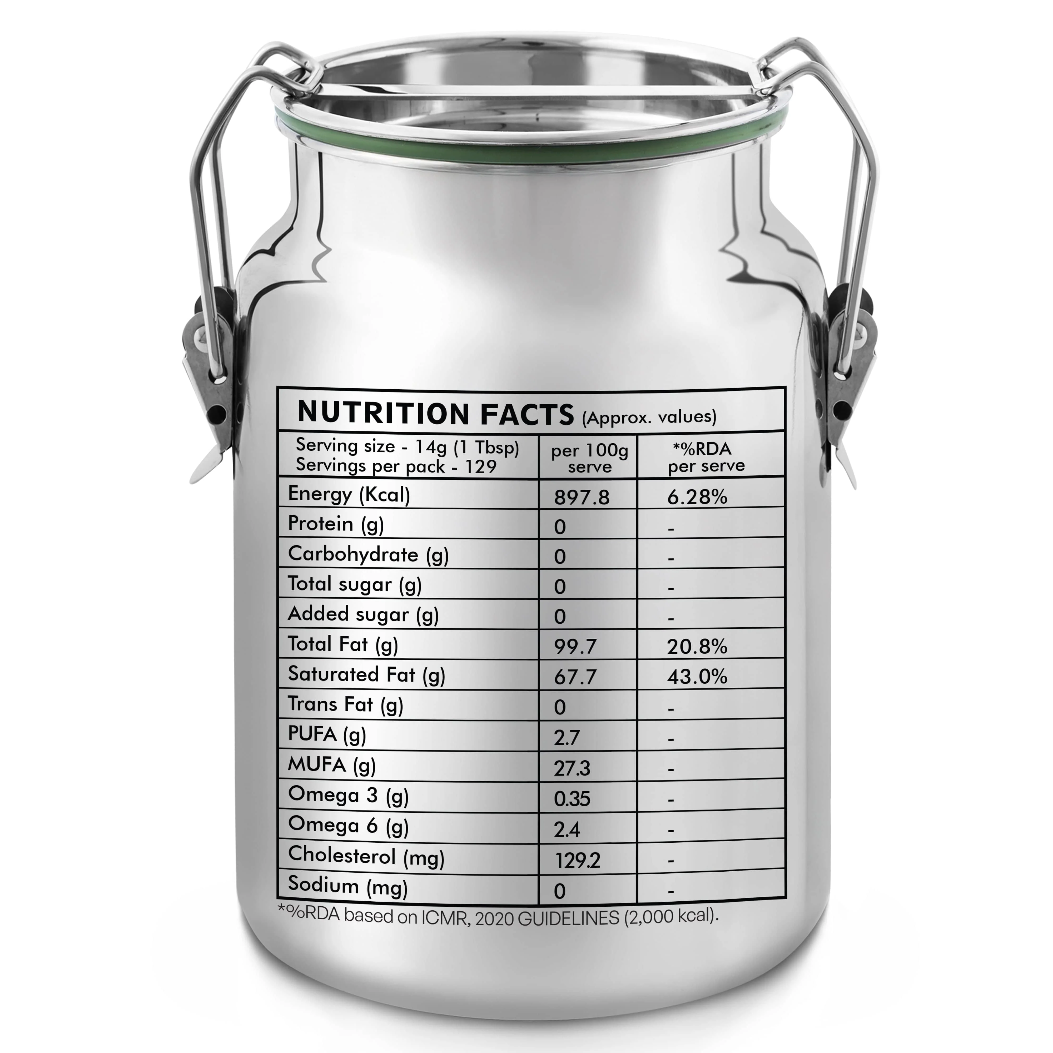 Gir Cow A2 ghee - Made From Curd (2 Ltr - Steel Dolchi) - Image 10