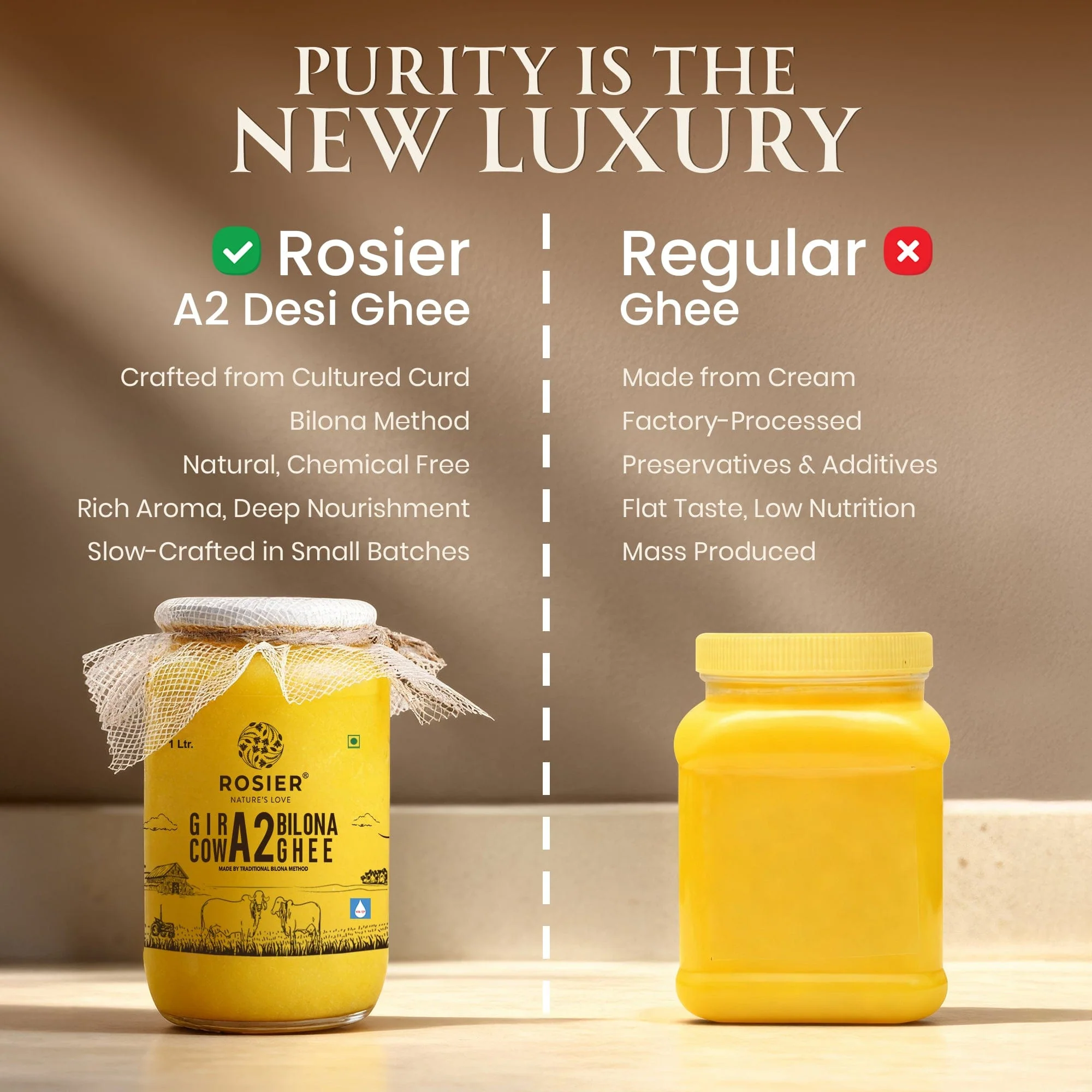 Gir Cow A2 ghee - Made From Curd (5 Ltr - Glass) - Image 6