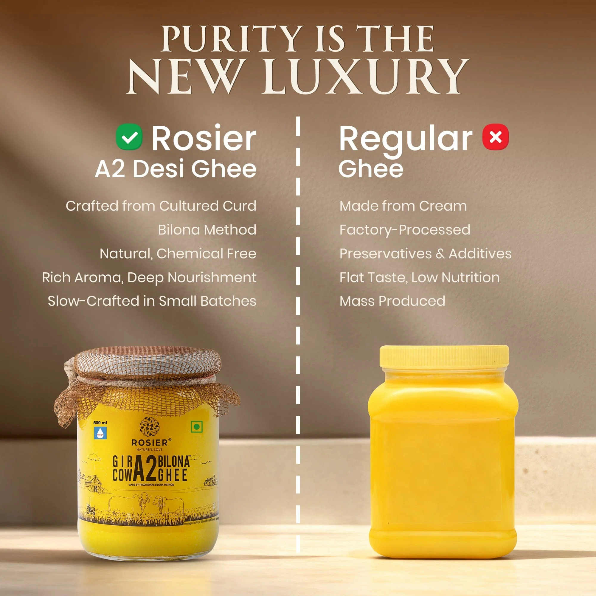 Gir Cow A2 ghee - Made From Curd (500 ML) - Image 6