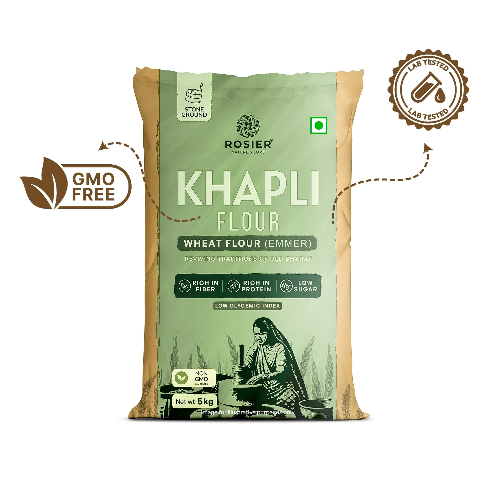 Khapli Wheat Atta (Pack of 2) (5Kg + 5Kg) - Image 5