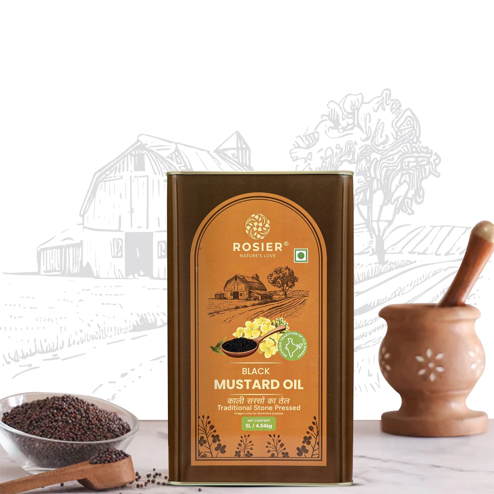 Stone Pressed Black Mustard Oil With Oil Kit (5 Ltr) - Image 6