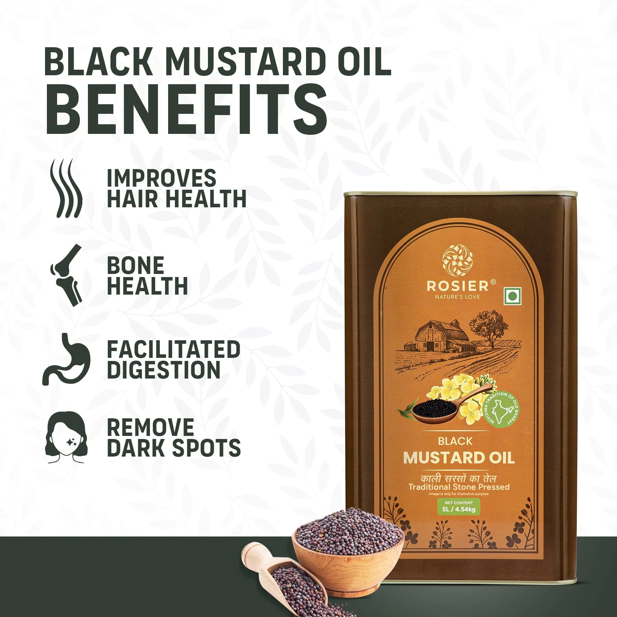 Stone Pressed Black Mustard Oil With Oil Kit (5 Ltr) - Image 7