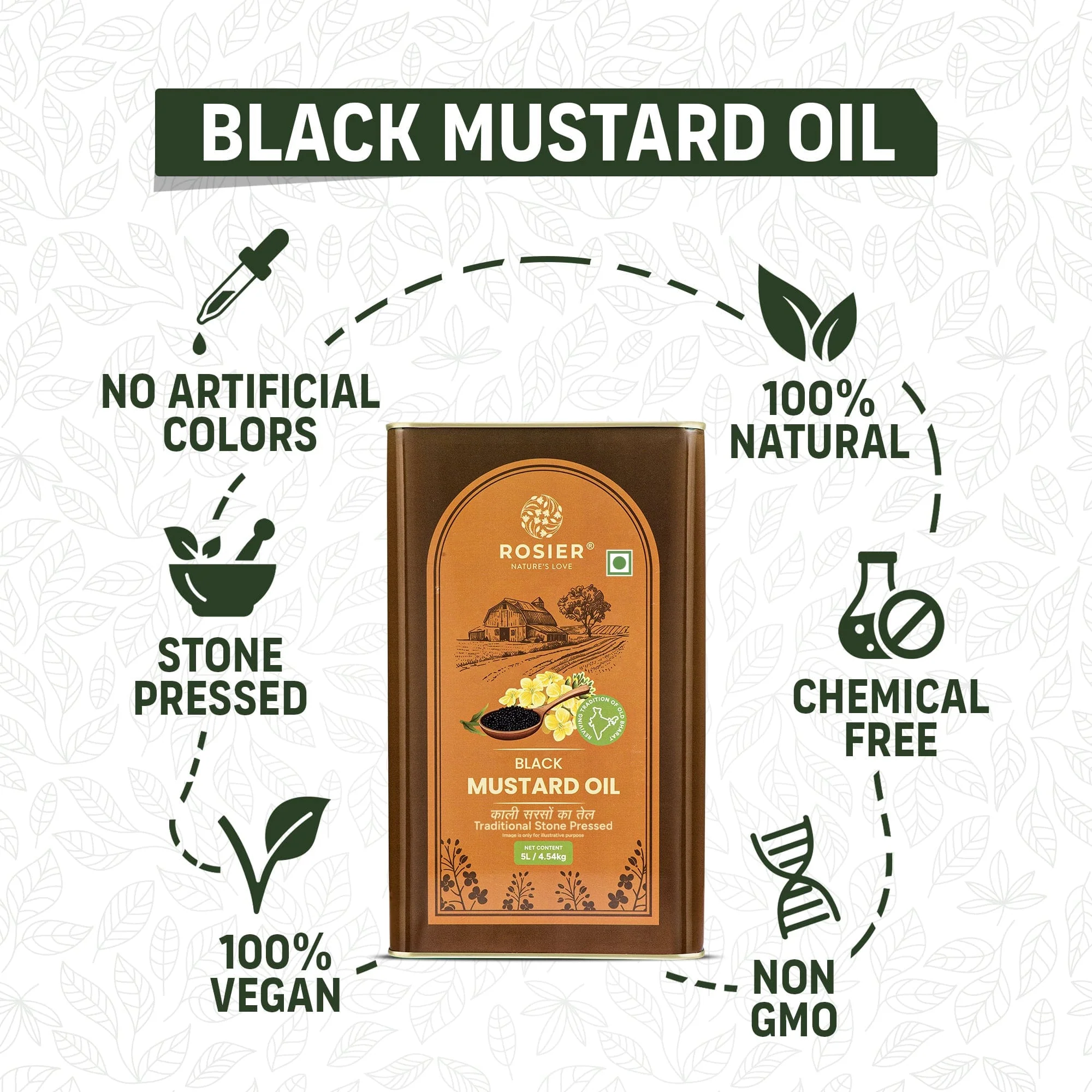 Stone Pressed Black Mustard Oil With Oil Kit (5 Ltr) - Image 8