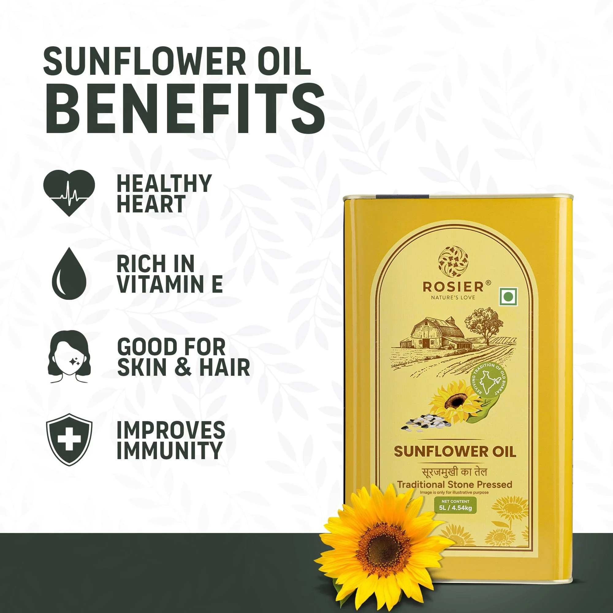 Stone Pressed Sunflower Oil 5 Ltr - Image 3