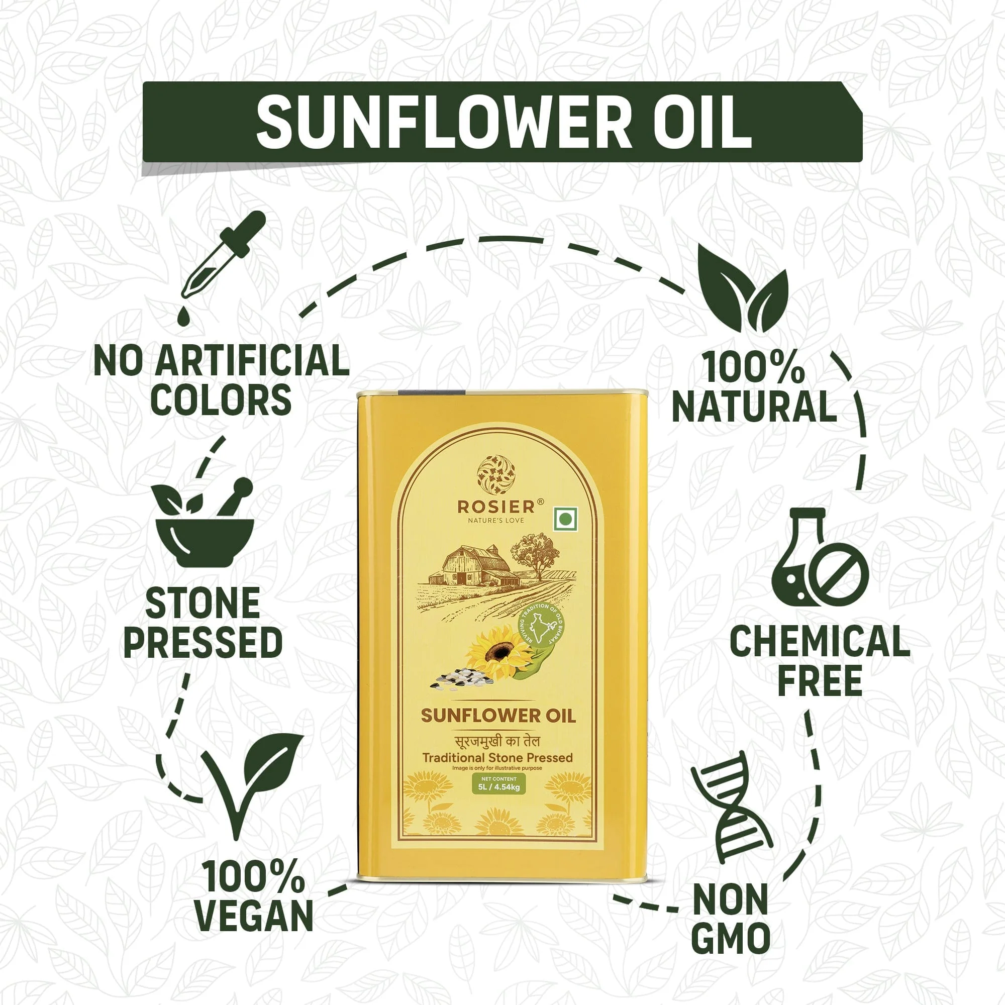 Stone Pressed Sunflower Oil 5 Ltr - Image 4